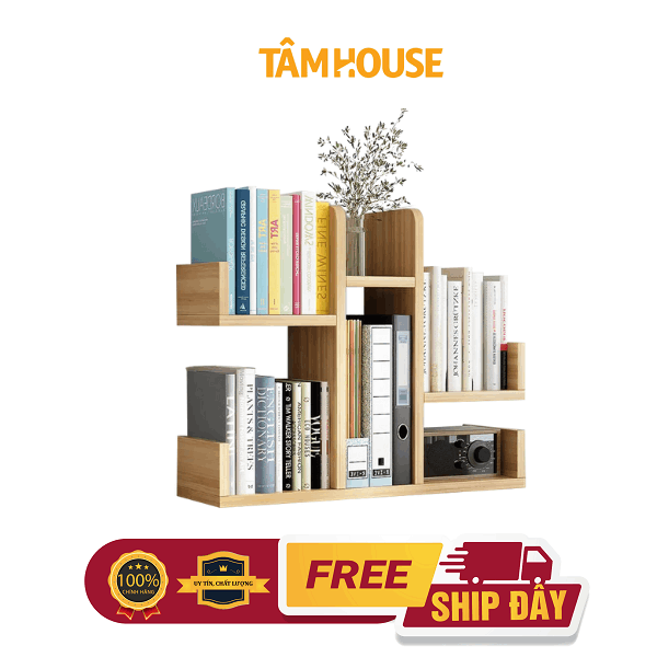 Kệ sách gỗ lắp ghép đa năng mẫu mới Tâm House - K39 - VÀNG