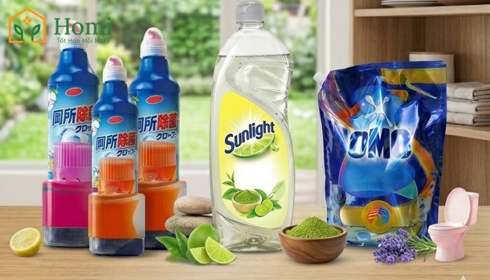 Một số sản phẩm tẩy rửa phổ biến được tin dùng