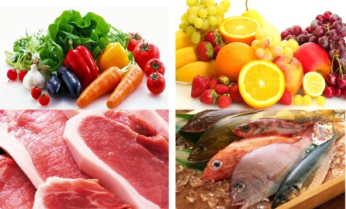 Các nhóm thực phẩm tươi sống phổ biến
