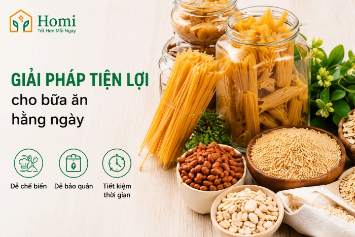Thực phẩm khô giải pháp tiện lợi cho bữa ăn gia đình
