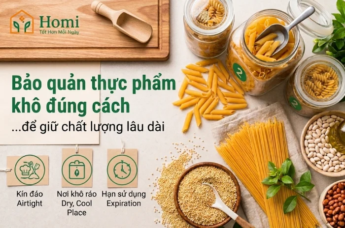 Bảo quản thực phẩm khô đúng cách