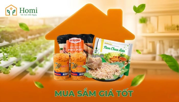 Homi cung cấp đa dạng các loại thực phẩm tiện lợi