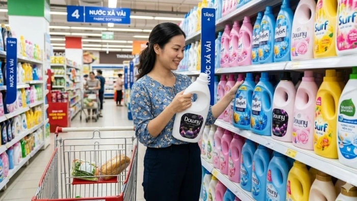 Chọn mua nước giặt xả chính hãng với tem mác rõ ràng