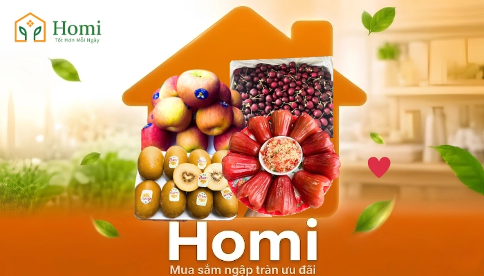 Trái cây nhập khẩu và trái cây nội địa tại Homi
