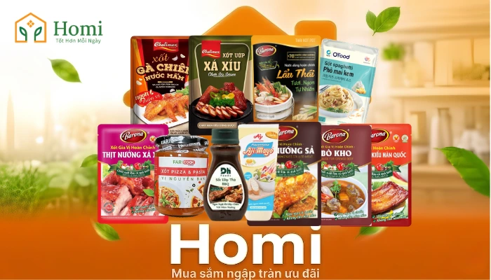 Những sản phẩm nước sốt đa dạng tại Homi