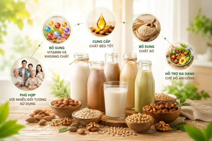 Công dụng nổi bật của của các loại sữa hạt