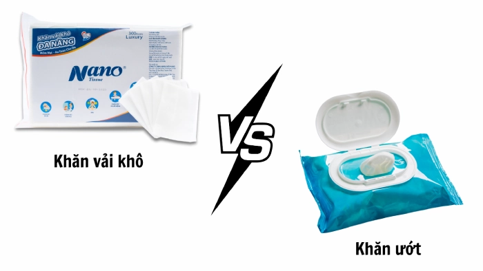 So sánh khăn giấy ướt và khăn giấy khô