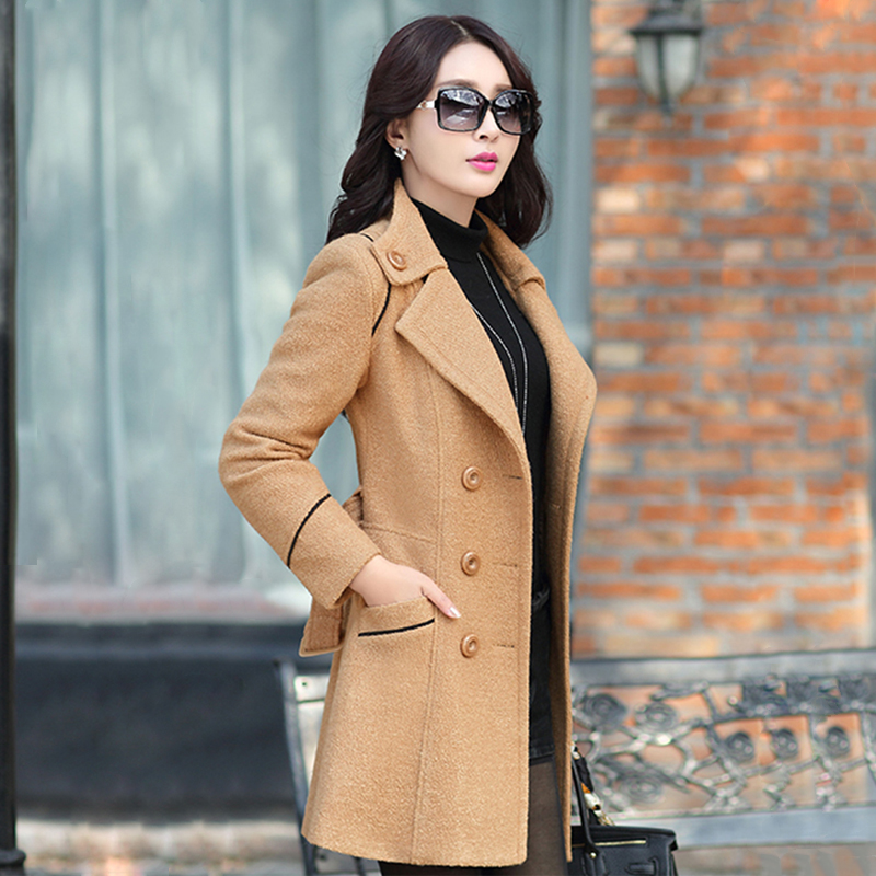 Áo dạ nữ phong cách Hàn Quốc CHS042 (Đen)