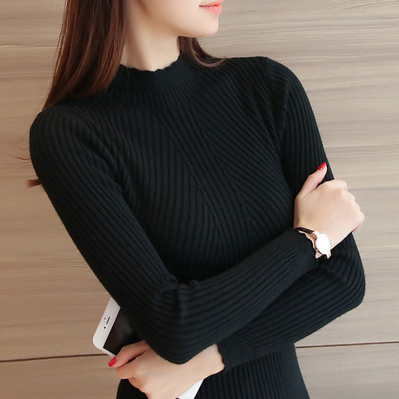 Áo len cao cổ phong cách Hàn Quốc LEK002 (Hồng phấn)