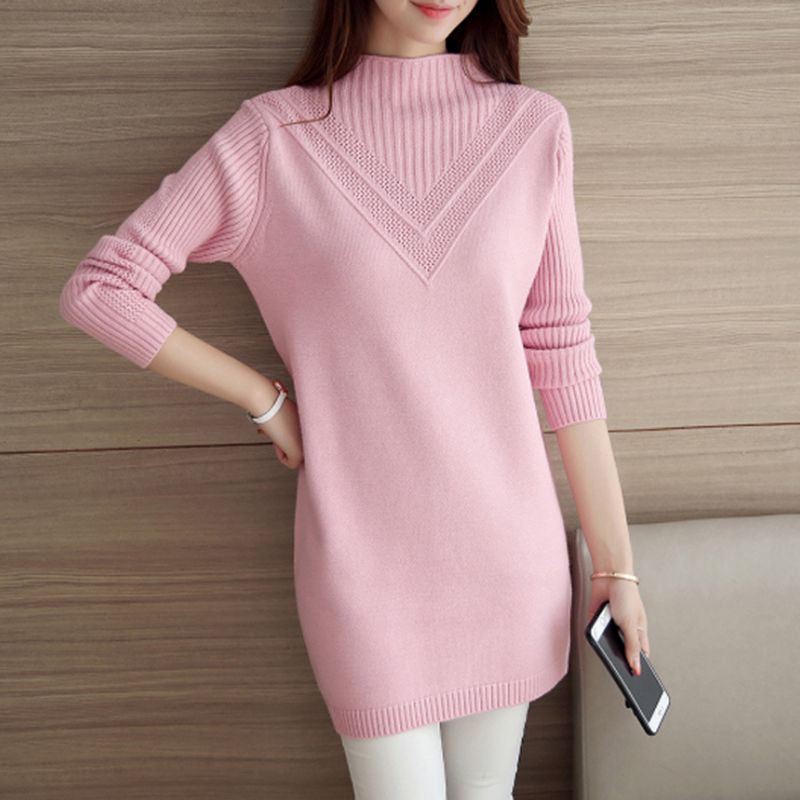 Áo len dáng dài cao cổ phong cách Hàn Quốc LEK001 (Đen)