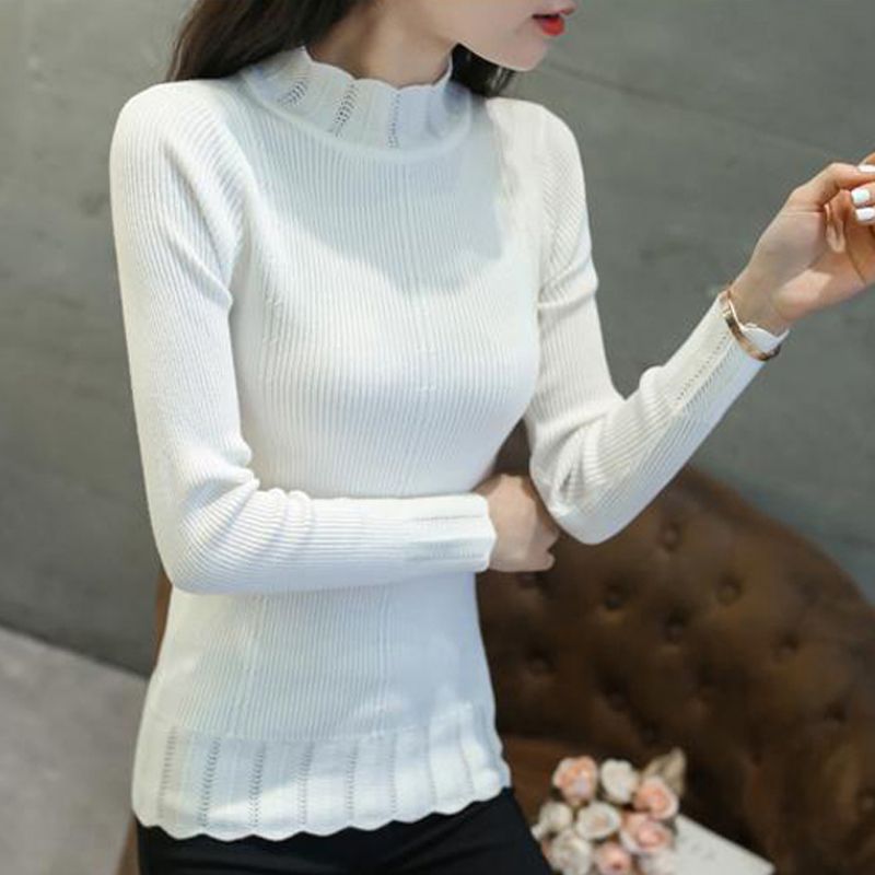 Áo len dáng ngắn cao cổ phong cách Hàn Quốc LEK008 (Đen)