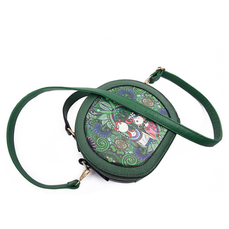 [FREESHIP] Túi xách nữ hiện đại họa tiết sơn cartoon GBA011 (Đỏ )