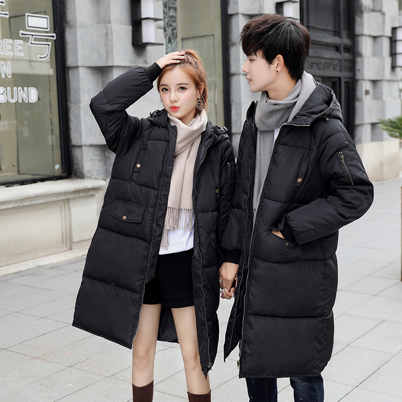 Áo phao Unisex dáng dài phong cách Hàn Quốc LDS015 (Đen)