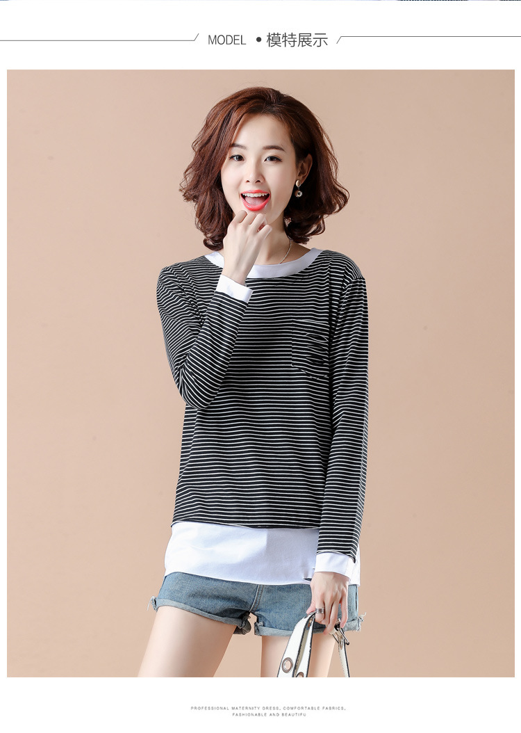 Áo t- shirt nữ kẻ ngang phong cách Hàn Quốc BAT034 (Đen)