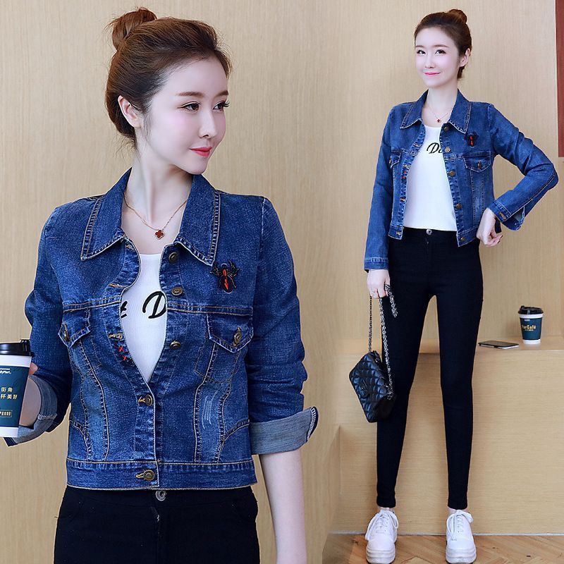 Áo khoác bò denim phong cách Hàn Quốc QSQ003 ( Xanh lam)