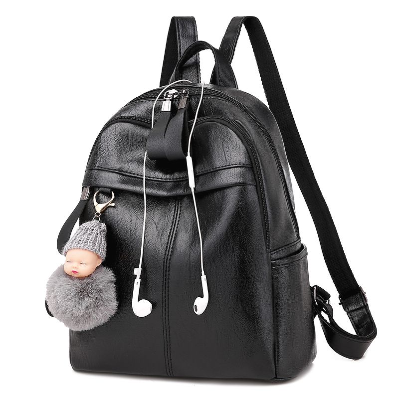 Balo nữ thời trang trống trộm móc khóa baby ngộ nghĩnh GBA263 (Đen)