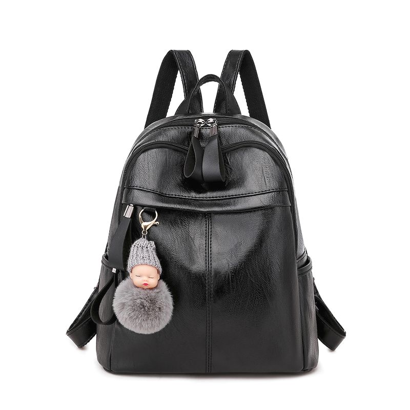 Balo nữ thời trang trống trộm móc khóa baby ngộ nghĩnh GBA263 (Đen)