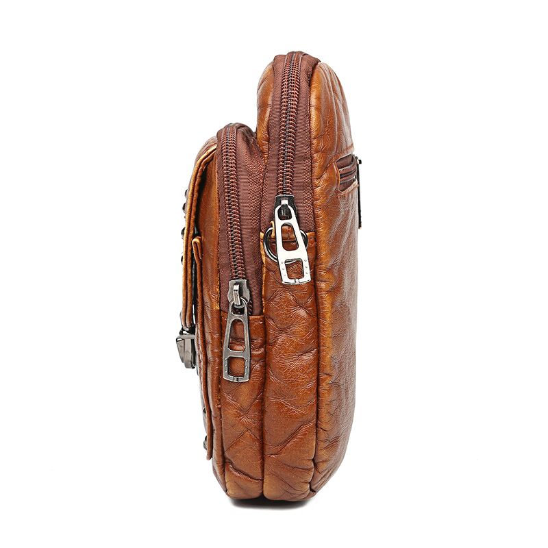 Túi đeo chéo da nữ crossbody phong cách Retro THB005(Nâu vàng)