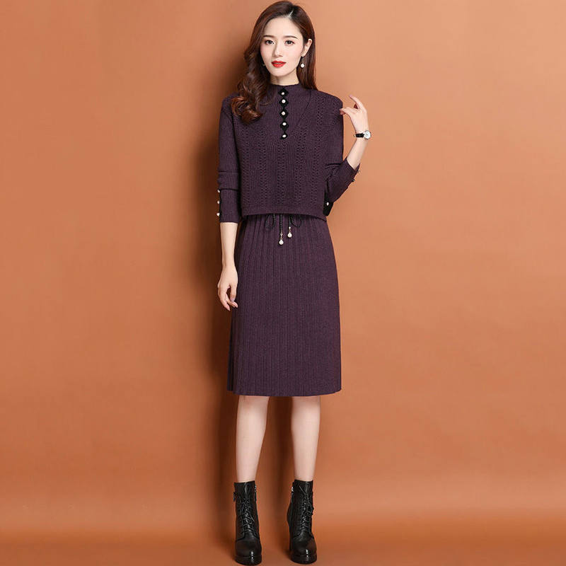 Mùa thu và mùa đông cao cổ áo mới của phụ nữ Hàn Quốc áo len dài cộng với  áo len dày trùm đầu váy len | Lumtics | Lumtics - Đặt
