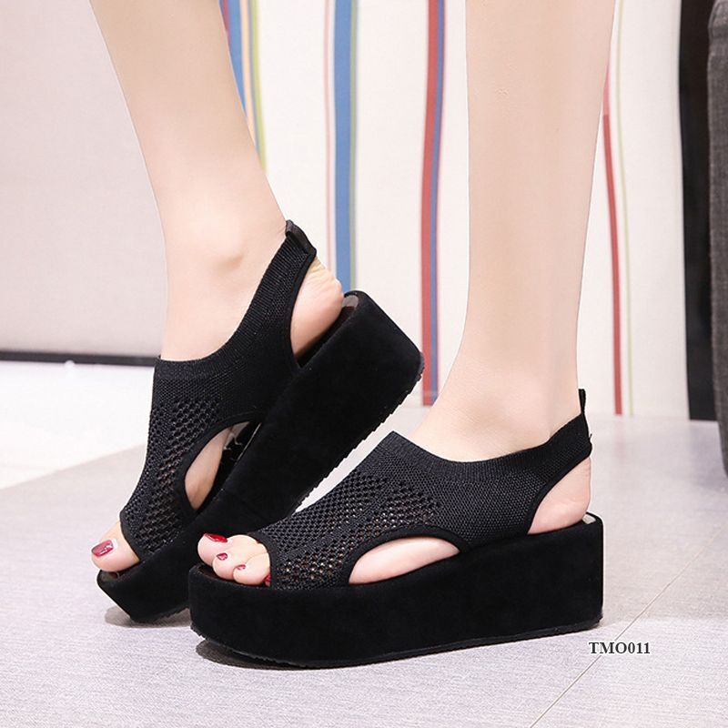 Sandal đế xuồng thời trang phong cách Hàn Quốc TMO011 (Đen)