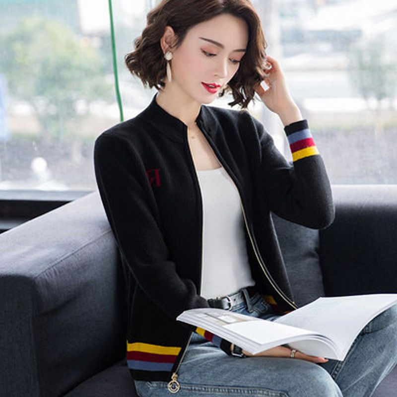 Áo khoác Cardigan len dáng ngắn trẻ trung thu đông LEK311 (Đen)