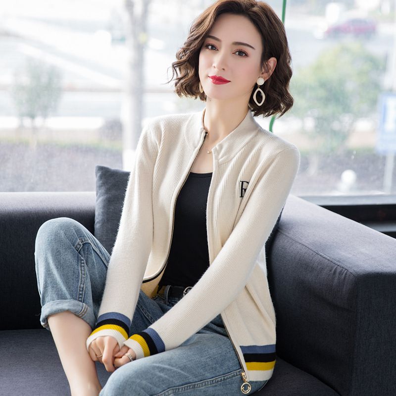 Áo khoác Cardigan len dáng ngắn trẻ trung thu đông LEK311 (Trắng)