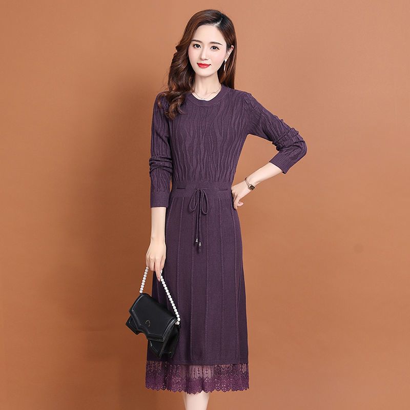 Váy len nữ tôn dáng thời trang Hàn Quốc LEK328 (Tím)