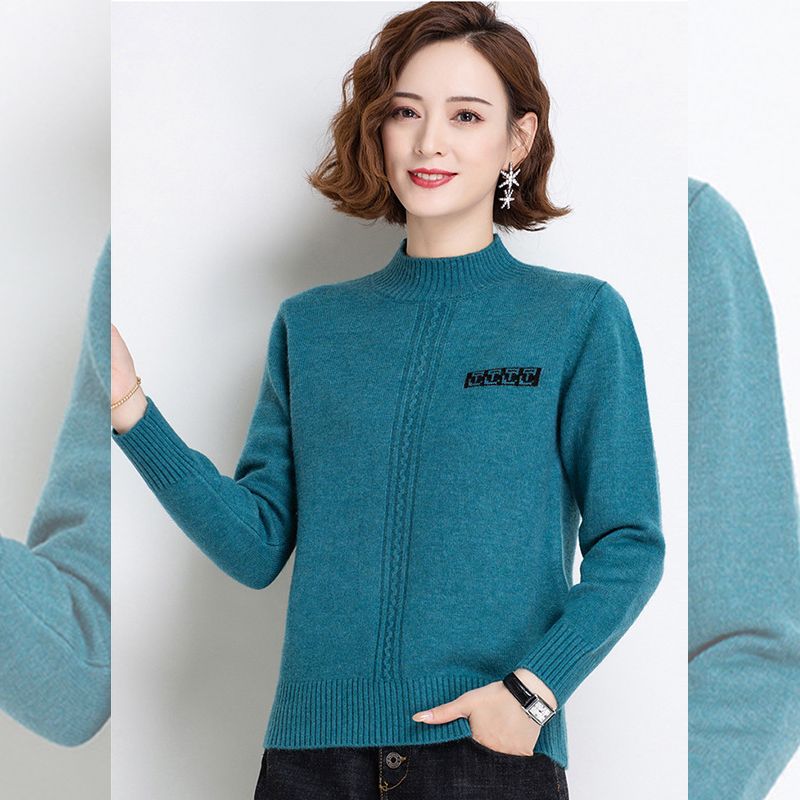 Áo len nữ thanh lịch kiểu Hàn Quốc LEK338 (Xanh cổ vịt)