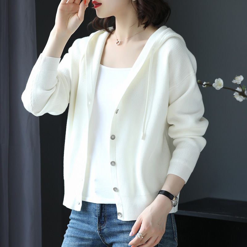 Áo khoác len nữ có mũ trùm đầu phong cách trẻ trung HAQ020 (Trắng)