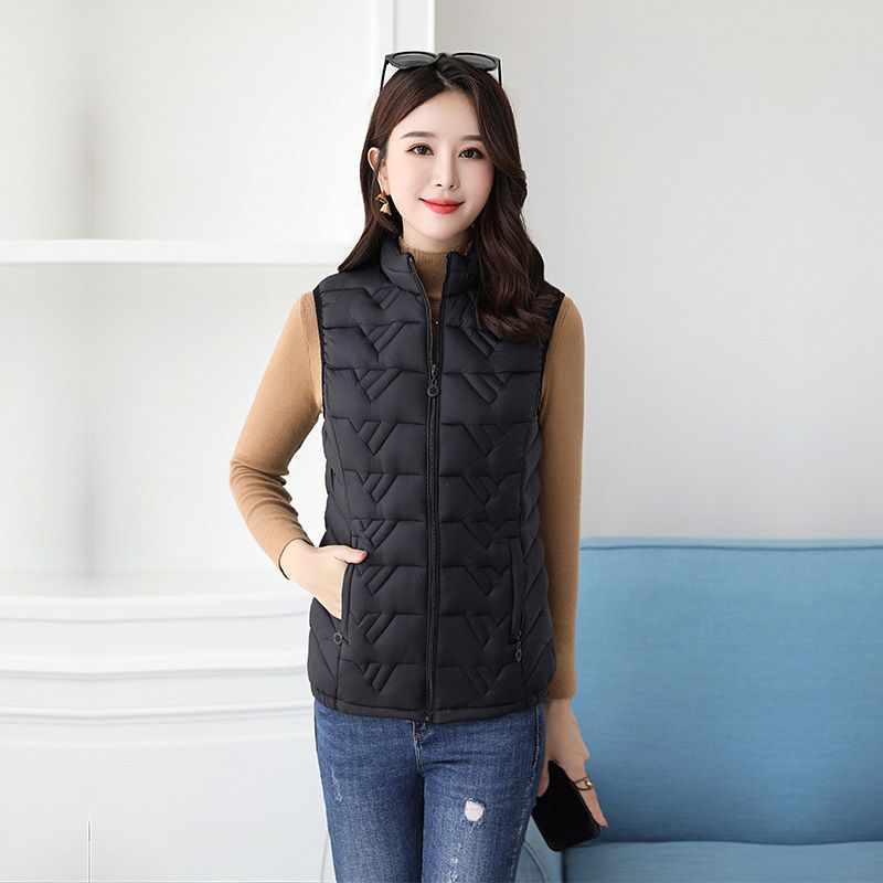 Áo khoác phao gile nữ tôn dáng kiểu Hàn Quốc ALD007 (Đen)