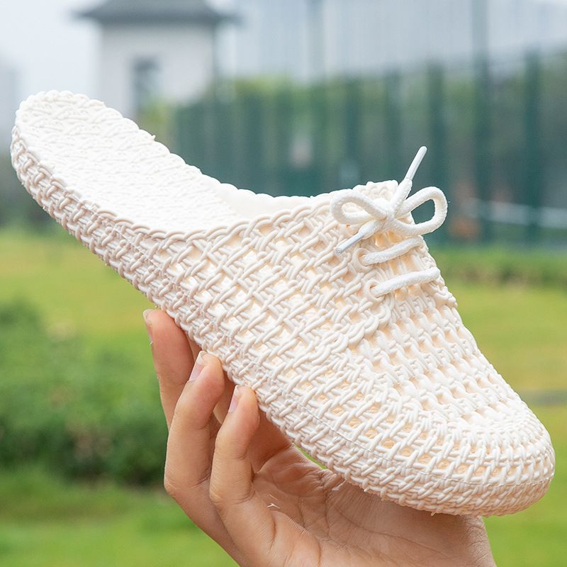 Dép nhựa thoáng khí đi trong nhà SPT001 (Trắng)