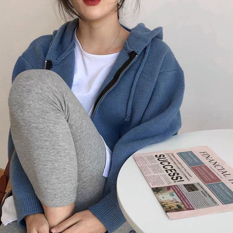Áo len hoodie nữ dai tay phong cách trẻ trung, thời trang thu đông, chất len mềm mịn HAQ050 (Đen)