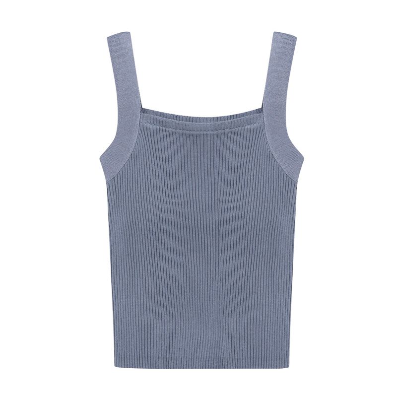 Áo len nữ 2 dây cổ vuông phong cách Hàn Quốc, thời trang trẻ trung, chất len dệt kim mềm mịn HAQ041 (Đen)