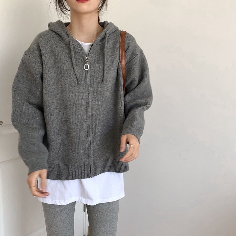 Áo len hoodie nữ dai tay phong cách trẻ trung, thời trang thu đông, chất len mềm mịn HAQ050 (Đen)