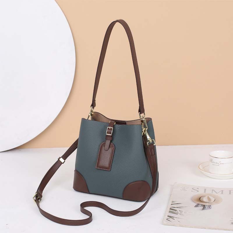 Túi xách, túi đeo chéo nữ da thật bucket bag phong cách châu Âu, phù hợp đi chơi đi làm HAD216 (Đen)