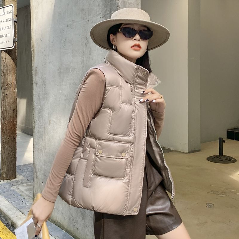 Áo phao nữ gile thu đông, phong cách Châu âu trẻ trung ALD008 (Kaki)