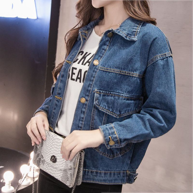 Áo khoác bò denim thời trang thu động, phong cách trẻ trung, phù hợp đi chơi đi lam HAQ060 (Xanh đậm)