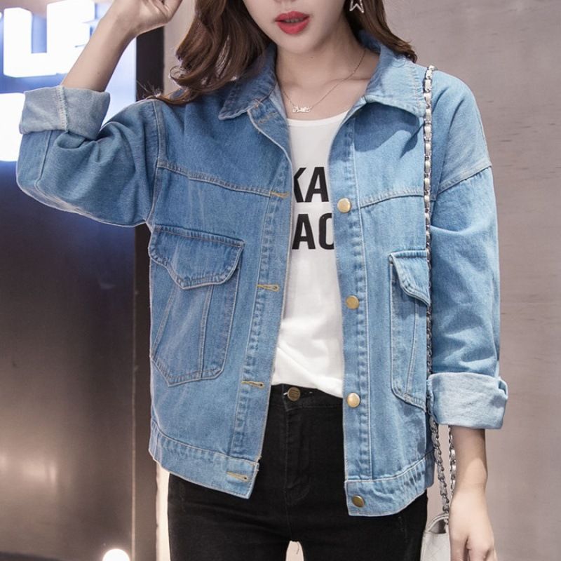 Áo khoác bò denim thời trang thu động, phong cách trẻ trung, phù hợp đi chơi đi lam HAQ060 (Xanh đậm)