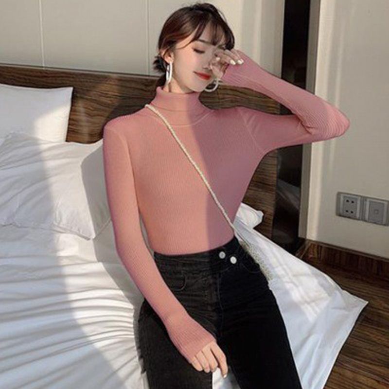 Áo len cổ lọ, dài tay thời trang thu đông, phong cách Châu Âu, phù hợp đi chơi đi làm HAQ056 (Đen)