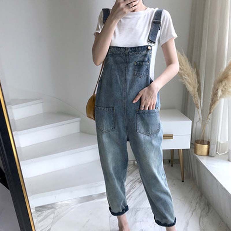 Quần yếm denim nữ thời trang xuân hè, phong cách Hàn Quốc HAQ066