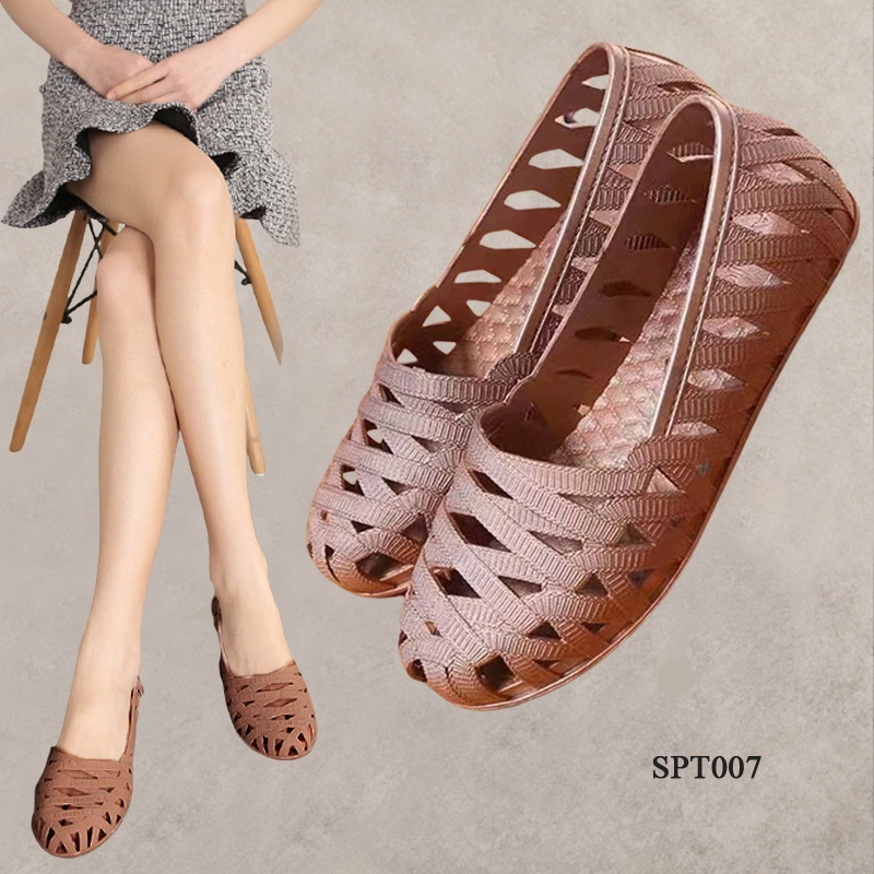 SPT007 - Giày lười nữ thoáng khí siêu nhẹ, thời trang trẻ trung - Cà phê
