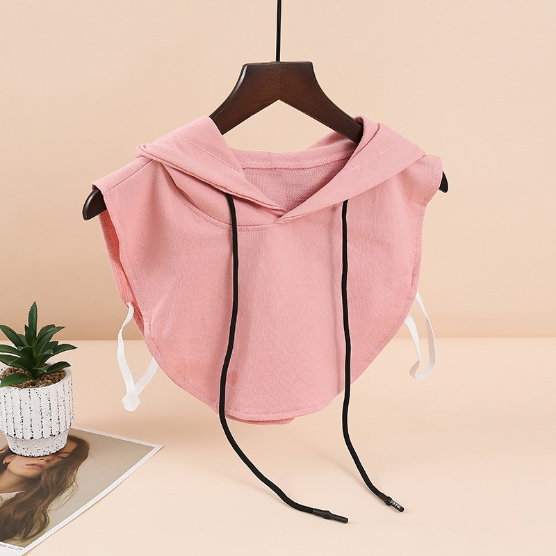 CSM059 - Cổ áo nữ mũ hoodie, thời trang trẻ trung, dễ dàng phối đồ - Trắng