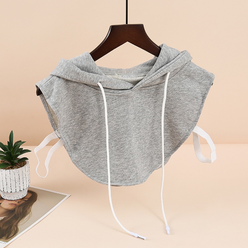 CSM059 - Cổ áo nữ mũ hoodie, thời trang trẻ trung, dễ dàng phối đồ - Trắng