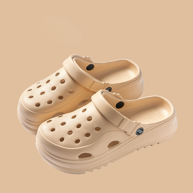 CRS007 - Dép crocs chống trơn trượt, trẻ trung, đế dày cho cảm giác chắc chắn, phù hợp đi trong nhà, ngoài trời - Kaki