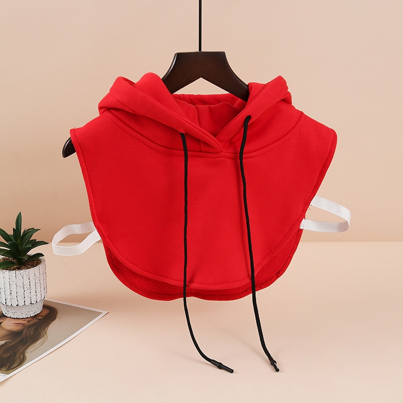 CSM059 - Cổ áo nữ mũ hoodie, thời trang trẻ trung, dễ dàng phối đồ - Trắng