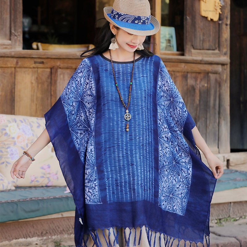 LTK001 - Khăn choàng lụa Boho phong cách Vintage, phối váy liền thân, quần ống rộng ngọt ngào