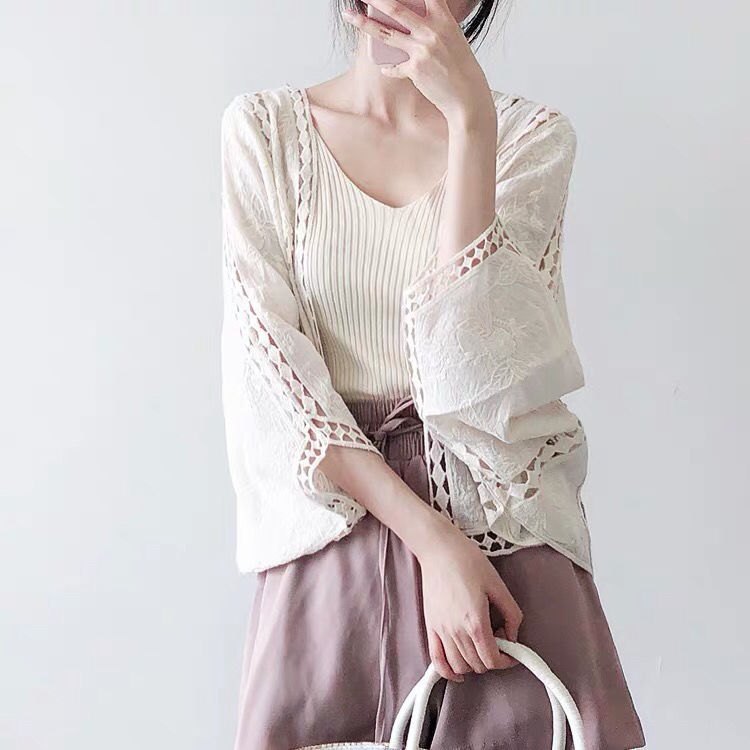 SOM002 - Cardigan nữ, áo choàng thời trang thu hè, phong cách trẻ trung - Be