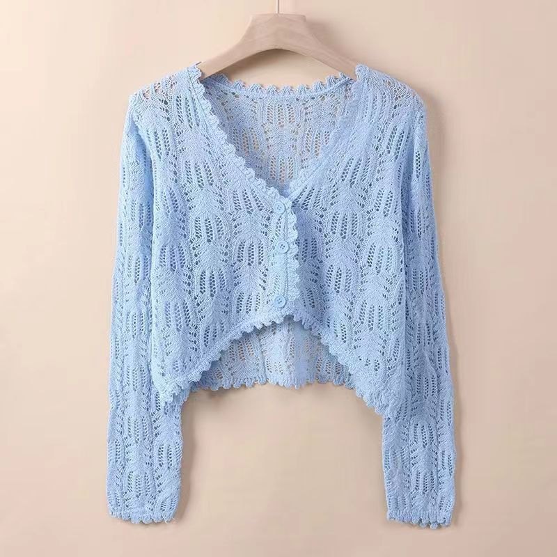 DHA002 - Áo cardigan hè thu, chất liệu vải băng lụa dệt kim thoáng mát, phong cách thời thượng - Be