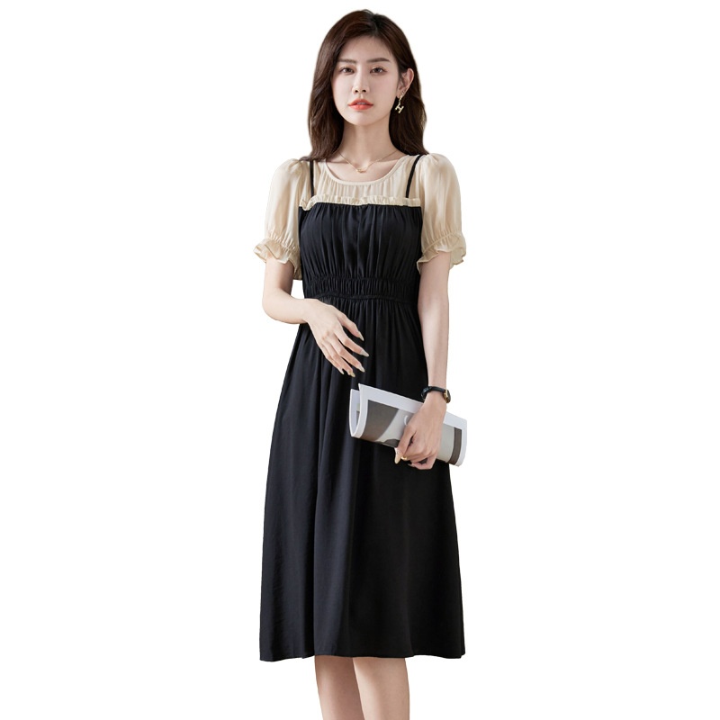 SAM065 - Váy nữ thanh lịch phong cách nữ thần vintage/ Vải: 70% polyester, 30% cotton - Kết cấu lụa mịn - Xám