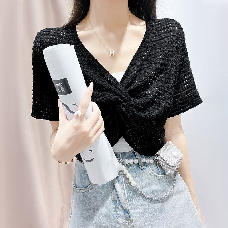 CDM001 - Áo ren lửng thời trang phong cách Hàn Quốc trẻ trung, tôn dáng, che khuyết điểm - Đen